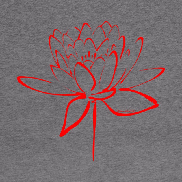 Red Calligraphy Lotus by MakanaheleCreations